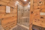 Sassafras Lodge - Shower in master bath upstairs